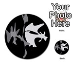 Black and white amoeba abstraction Multi-purpose Cards (Round)  Back 13