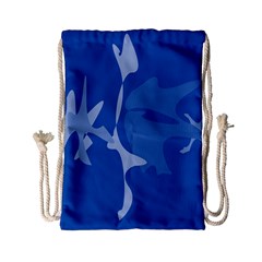 Blue Amoeba Abstraction Drawstring Bag (small) by Valentinaart