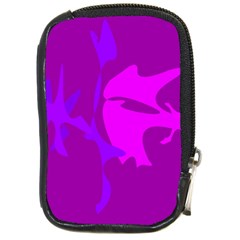 Purple, Pink And Magenta Amoeba Abstraction Compact Camera Cases by Valentinaart