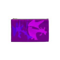 Purple, Pink And Magenta Amoeba Abstraction Cosmetic Bag (small)  by Valentinaart