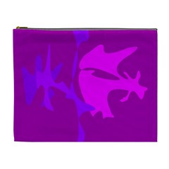 Purple, Pink And Magenta Amoeba Abstraction Cosmetic Bag (xl) by Valentinaart