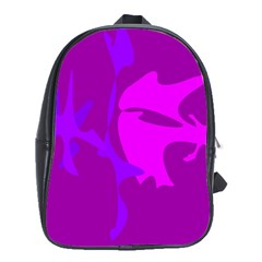 Purple, Pink And Magenta Amoeba Abstraction School Bags (xl)  by Valentinaart