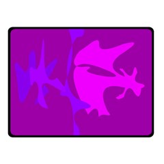 Purple, Pink And Magenta Amoeba Abstraction Double Sided Fleece Blanket (small) 