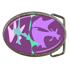 Purple Amoeba Abstraction Belt Buckles by Valentinaart