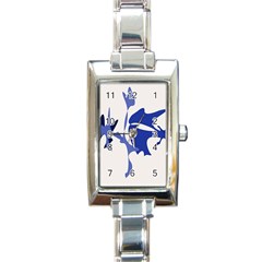 Blue Amoeba Abstract Rectangle Italian Charm Watch by Valentinaart