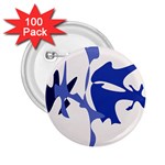 Blue amoeba abstract 2.25  Buttons (100 pack)  Front