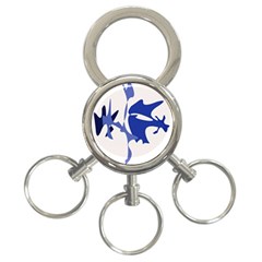 Blue Amoeba Abstract 3-ring Key Chains by Valentinaart