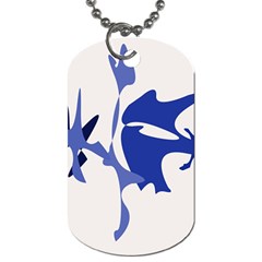 Blue Amoeba Abstract Dog Tag (two Sides) by Valentinaart