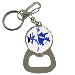 Blue Amoeba Abstract Bottle Opener Key Chains by Valentinaart