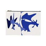 Blue amoeba abstract Cosmetic Bag (Large)  Front