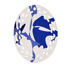 Blue Amoeba Abstract Ornament (oval Filigree) 