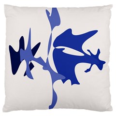 Blue Amoeba Abstract Large Flano Cushion Case (one Side) by Valentinaart