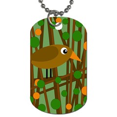 Brown Bird Dog Tag (one Side) by Valentinaart