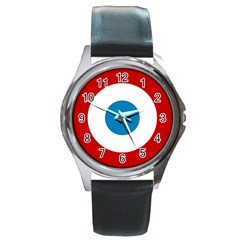 Roundel Of The French Air Force  Round Metal Watch