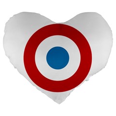 Roundel Of The French Air Force  Large 19  Premium Flano Heart Shape Cushions