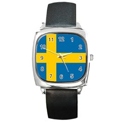 Flag Of Sweden Square Metal Watch