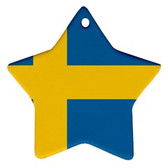 Flag Of Sweden Star Ornament (two Sides) 