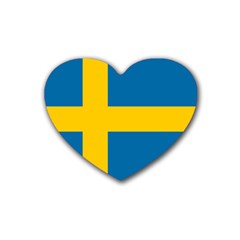 Flag Of Sweden Rubber Coaster (heart) 