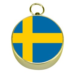 Flag Of Sweden Gold Compasses