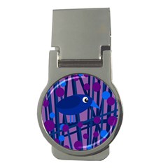 Purple Bird Money Clips (round) 