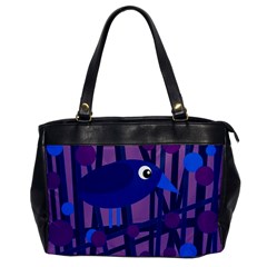 Purple Bird Office Handbags by Valentinaart