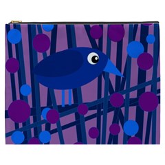 Purple Bird Cosmetic Bag (xxxl)  by Valentinaart