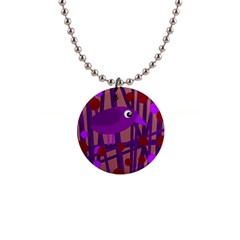 Sweet Purple Bird Button Necklaces by Valentinaart