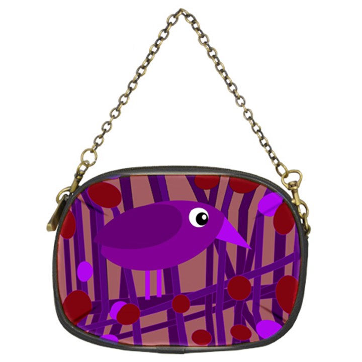 Sweet purple bird Chain Purses (Two Sides) 