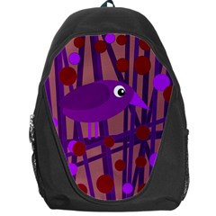 Sweet Purple Bird Backpack Bag by Valentinaart