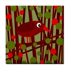 Red cute bird Tile Coasters