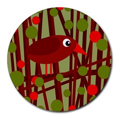 Red cute bird Round Mousepads