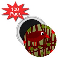 Red cute bird 1.75  Magnets (100 pack) 