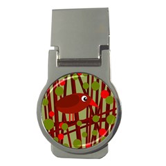 Red cute bird Money Clips (Round) 