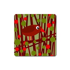 Red cute bird Square Magnet