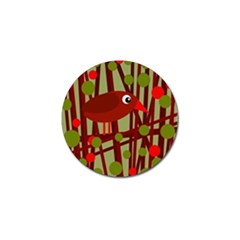 Red cute bird Golf Ball Marker