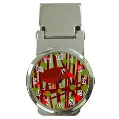 Red cute bird Money Clip Watches