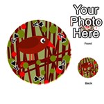 Red cute bird Playing Cards 54 (Round)  Front - SpadeA