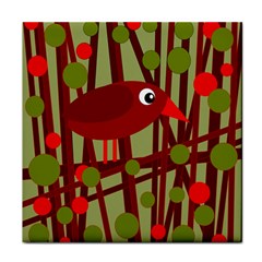 Red cute bird Face Towel