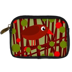 Red Cute Bird Digital Camera Cases by Valentinaart