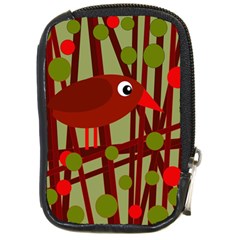 Red Cute Bird Compact Camera Cases by Valentinaart