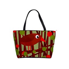 Red cute bird Shoulder Handbags