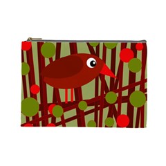 Red cute bird Cosmetic Bag (Large) 