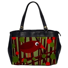 Red cute bird Office Handbags