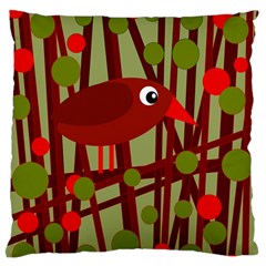 Red cute bird Large Flano Cushion Case (Two Sides)