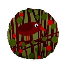 Red cute bird Standard 15  Premium Flano Round Cushions