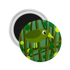 Cute Green Bird 2 25  Magnets by Valentinaart