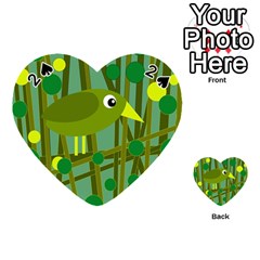 Cute Green Bird Playing Cards 54 (heart) 