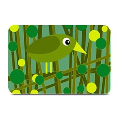 Cute Green Bird Plate Mats by Valentinaart