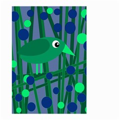 Green And Blue Bird Small Garden Flag (two Sides) by Valentinaart