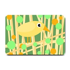 Yellow Little Bird Small Doormat  by Valentinaart